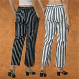 Combo of 2 Women Purple Black Cotton Checks Belt Pant