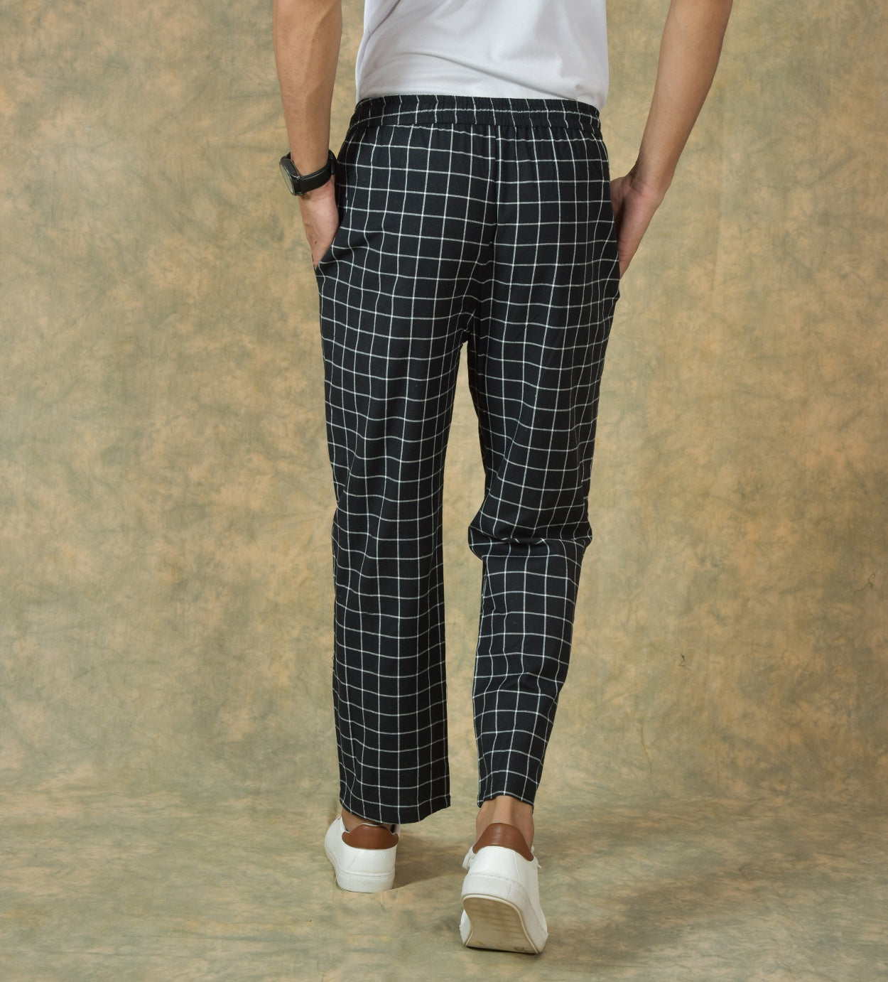 Black-White-Checks-Cotton-Handloom-Men-Pant