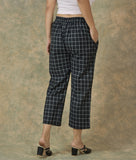 Black White Cotton Checks Regular Pant