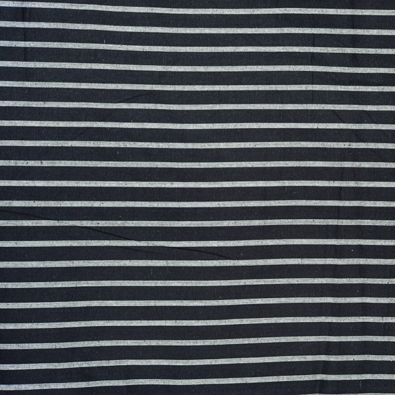 BLACK WHITE STRIPE COTTON HANDLOOM FABRIC