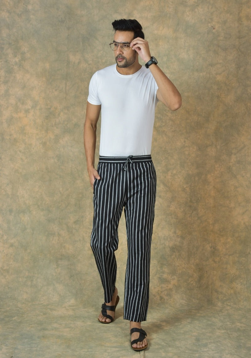 Black-White-Stripe-Cotton-Handloom-Men-Pant