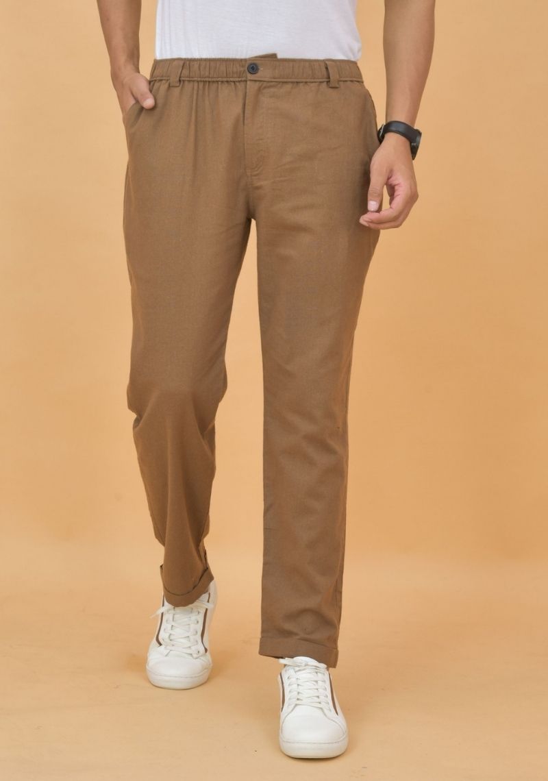 Brown-Cotton-Regular-Trouser