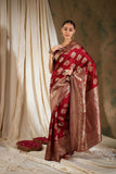 Women's Red Colour Weaving Work Saree