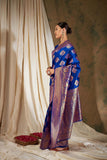 Women's Blue Colour Weaving Work Saree