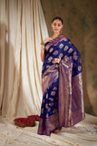 Women's Neavy Blue Colour Weaving Work Saree-CMPN18041C