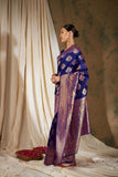 Women's Neavy Blue Colour Weaving Work Saree-CMPN18041C