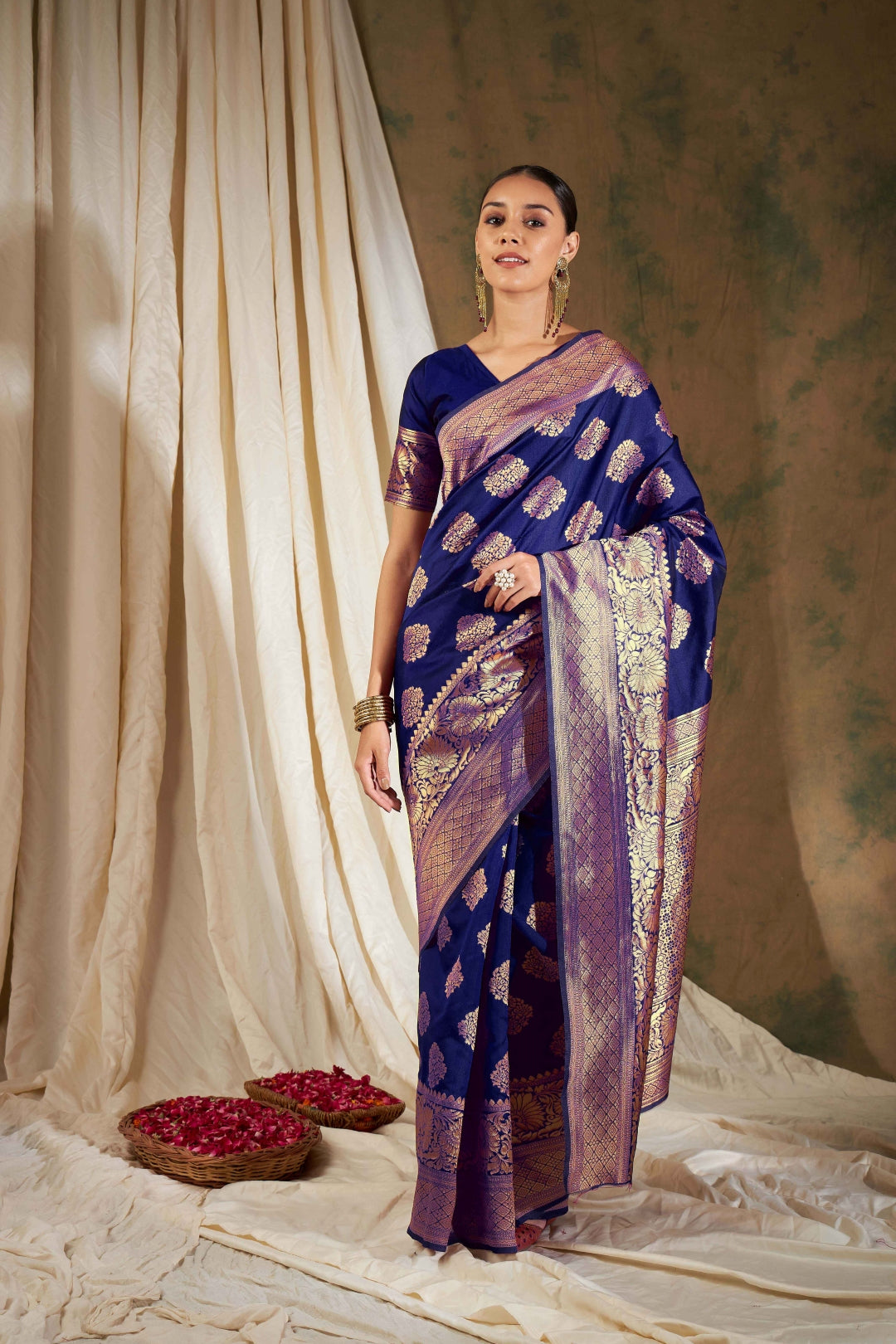 Women's Wine Colour Weaving Work Saree-CMPN18041D