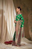 Women's Green Colour Weaving Work Saree-CMPN18041E