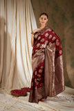 Women's Maroon Colour Weaving Work Saree-CMPN18041F