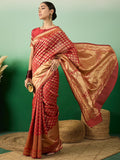 Women's Red Colour Designer Weaving Saree-CMPN48044C