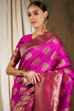 Women's Pink Colour Designer Weaving Work Saree-CMPNLT18041G