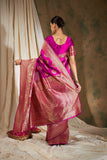 Women's Pink Colour Designer Weaving Work Saree-CMPNLT18041G