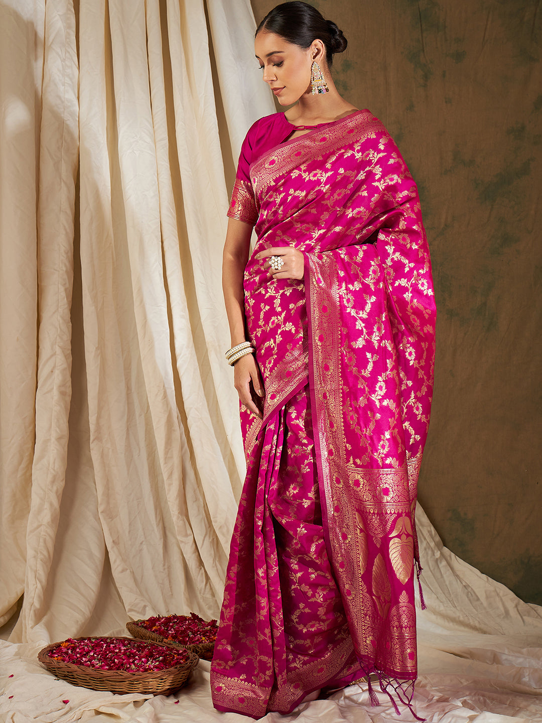 Women's Pink Colour Designer Weaving Work Saree-GLRUS48084B