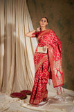 Women's Pitch Colour Designer Weaving Work Saree-GLRUS48084D