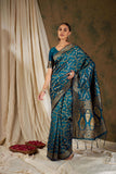 Women's Sky Blue Colour Designer Weaving Work Saree