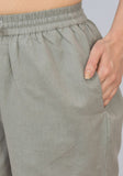 Gray Solid Cotton Shorts