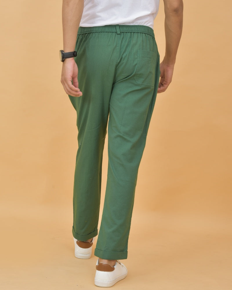 Green-Cotton-Regular-Trouser