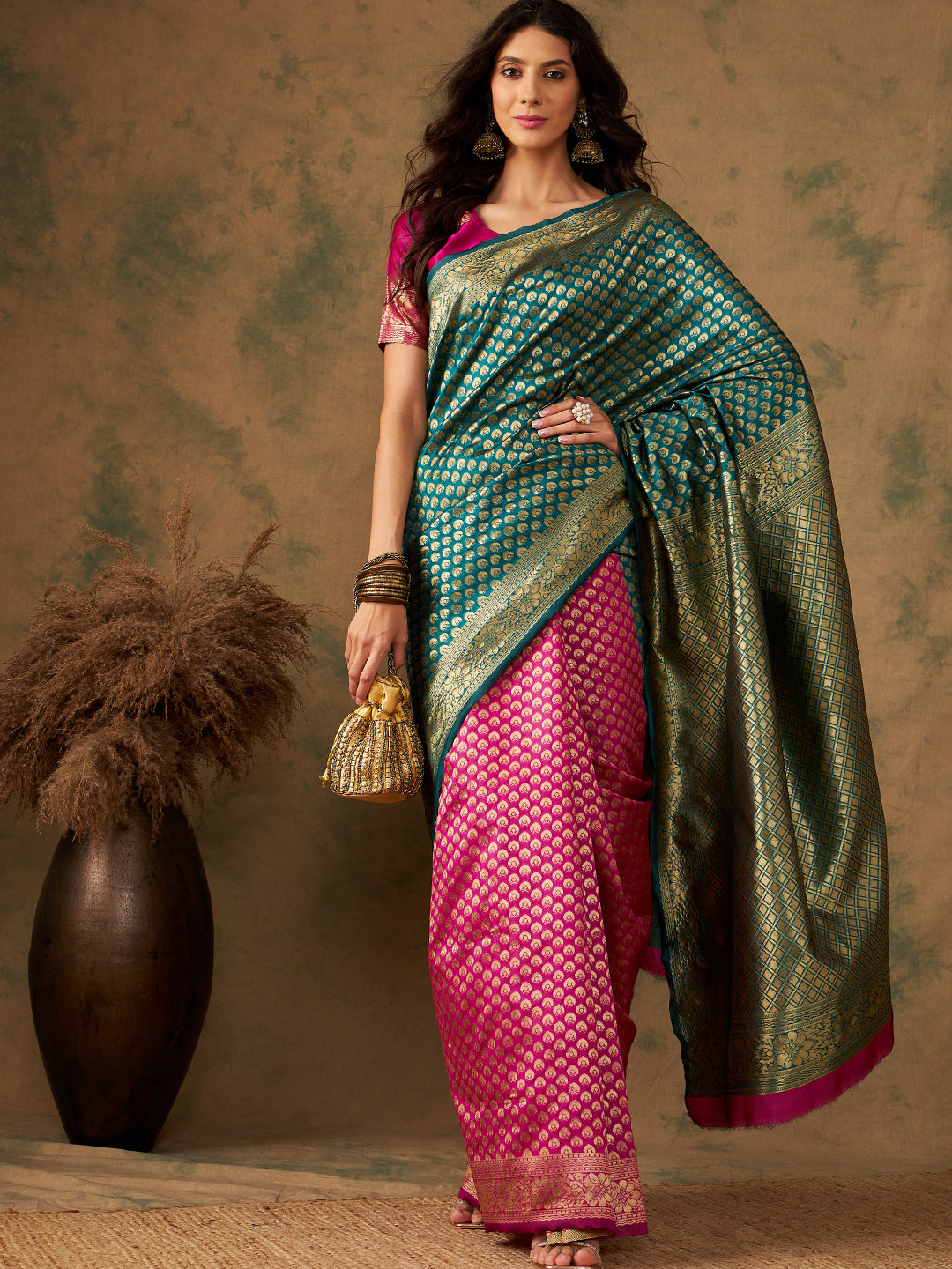 Women's Multi Colour Designer Weaving Saree-KNSKA8078C