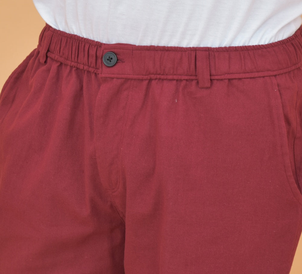 Maroon-Cotton-Regular-Trouser