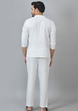 MEN COTTON SOLID CO-ORD SET WHITE