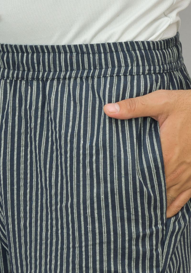 Navy-Blue-White-Stripe-Cotton-Handloom-Men-Pant