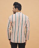 Combo of 3 Men Kurtas Stripe Cotton Handloom Sky Blue Green and Peach