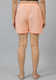 Peach Solid Cotton Shorts