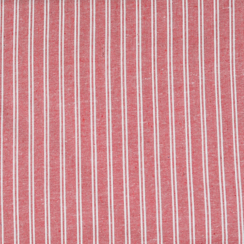 Peach White Stripe Cotton Handloom Fabric