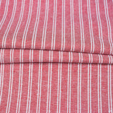 Peach White Stripe Cotton Handloom Fabric