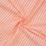 PEACH WHITE STRIPE HANDLOOM COTTON FABRIC-43423