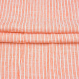 PEACH WHITE STRIPE HANDLOOM COTTON FABRIC-43423