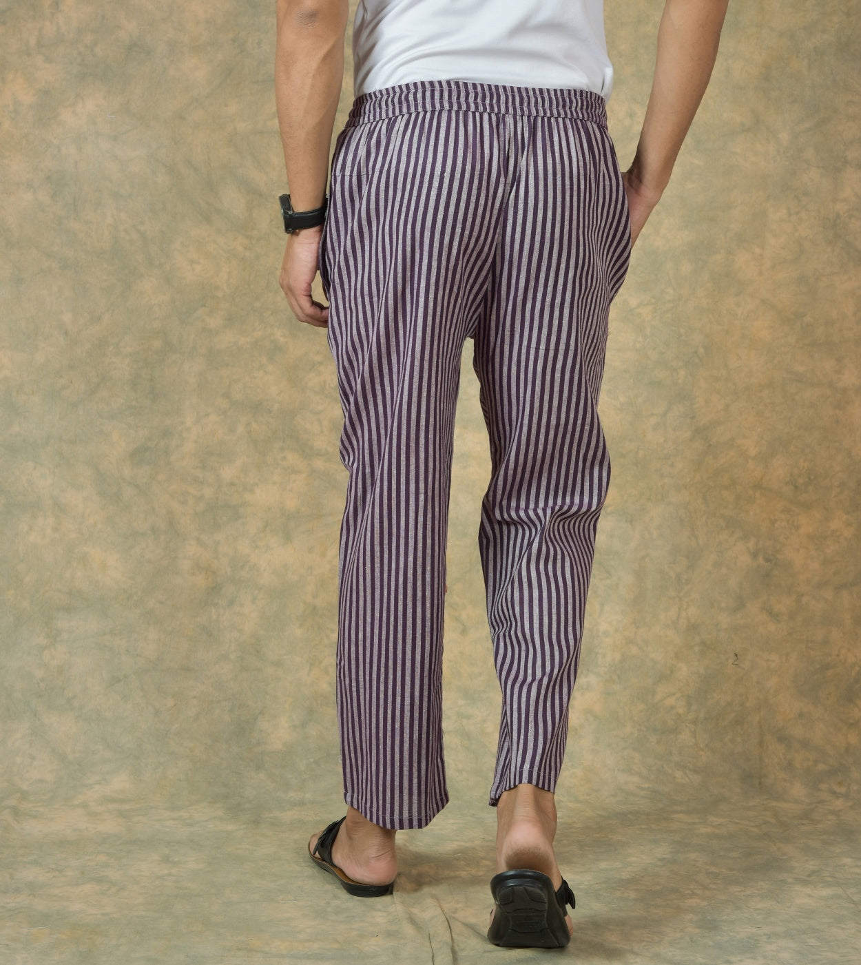 Purple-White-Stripe-Cotton-Handloom-Men-Pant