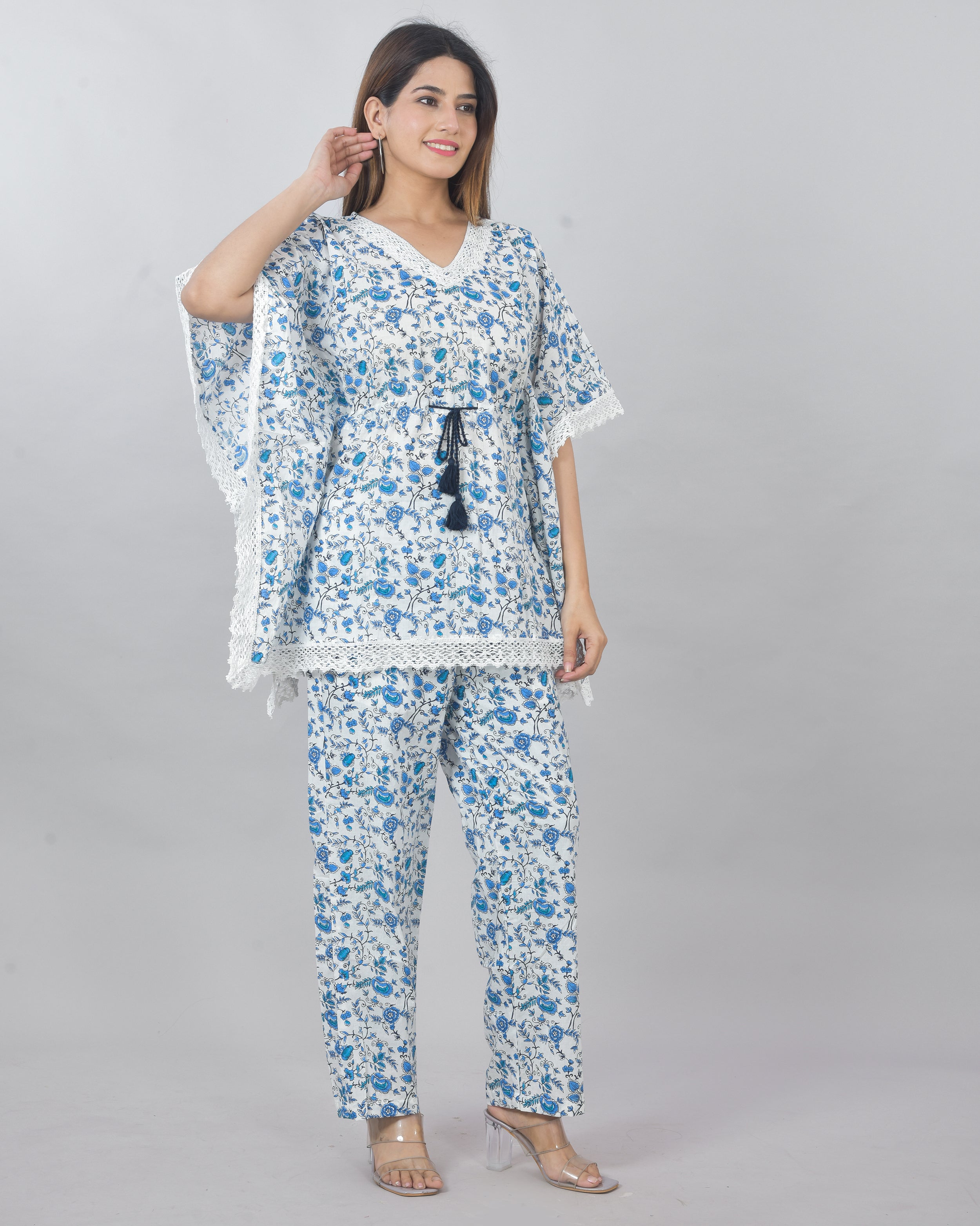 PLUS SIZE FLORAL KAFTAN CORD SET