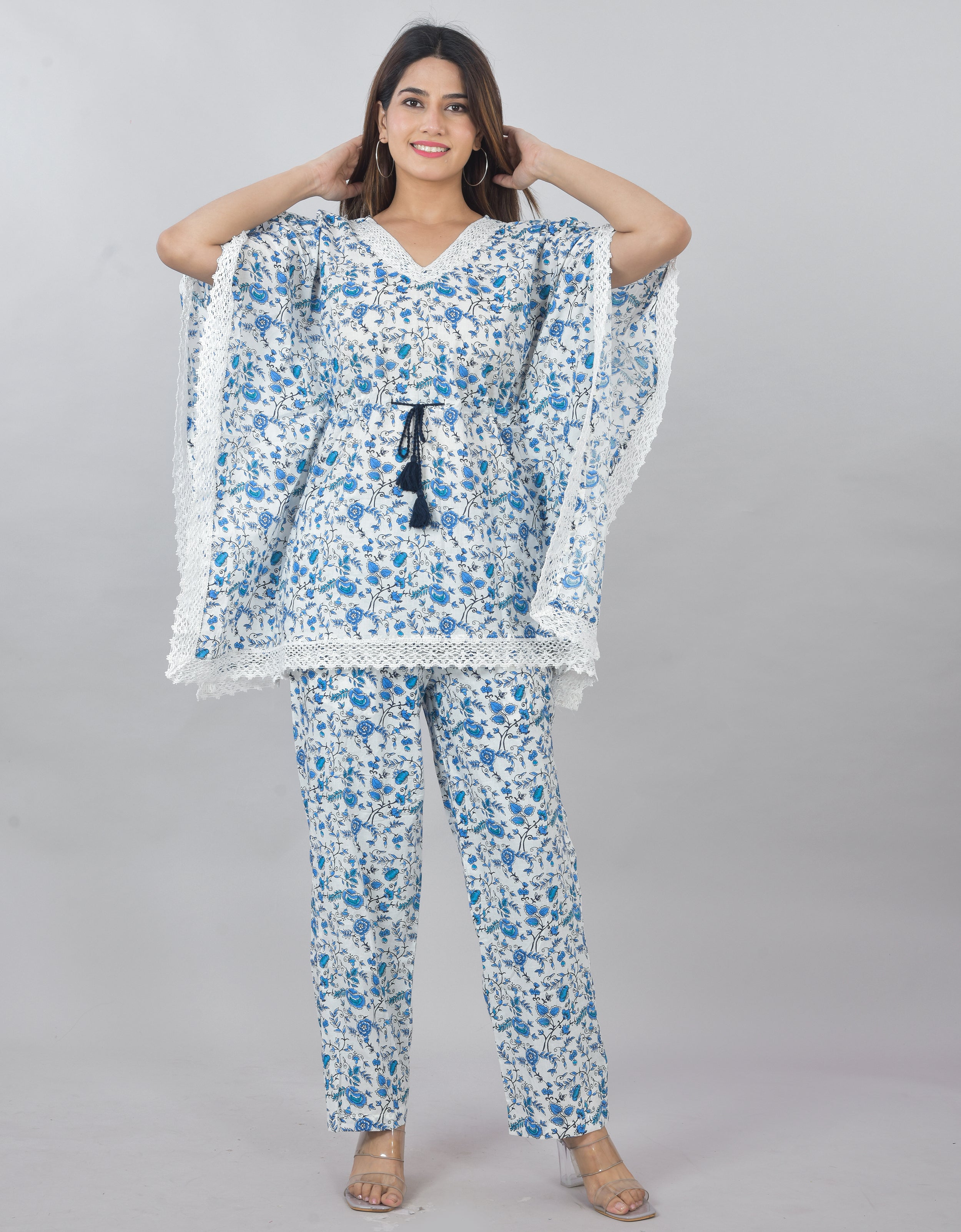 PLUS SIZE FLORAL KAFTAN CORD SET