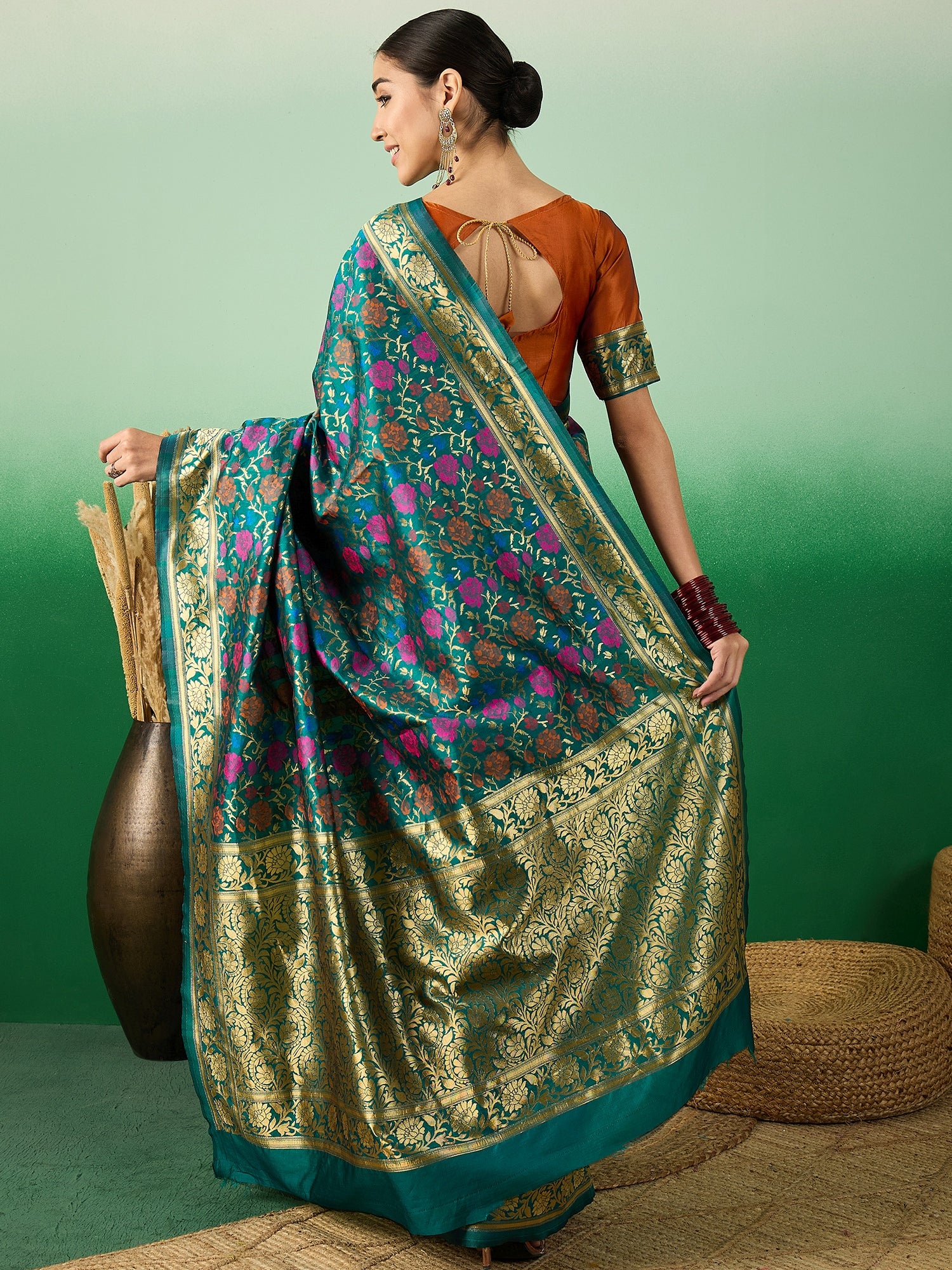 Women's Multi Colour Designer Weaving Saree-TTNC18031D