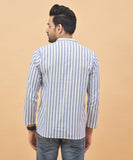 Combo of 3 Men Kurtas Stripe Cotton Handloom Sky Blue Pink and Peach