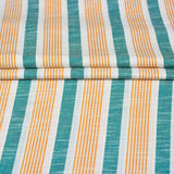 WHITE YELLOW AND GREEN STRIPE COTTON HANDLOOM FABRIC-40133